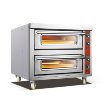 Commercial Easy Operating 2 Layers 2 Plates Stainless Steel Electric Pizza Baking Oven